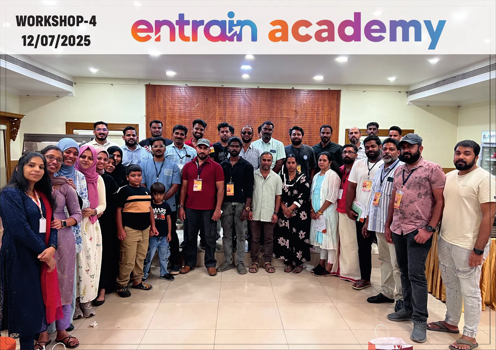 Entrain Academy workshop group gathered after training
