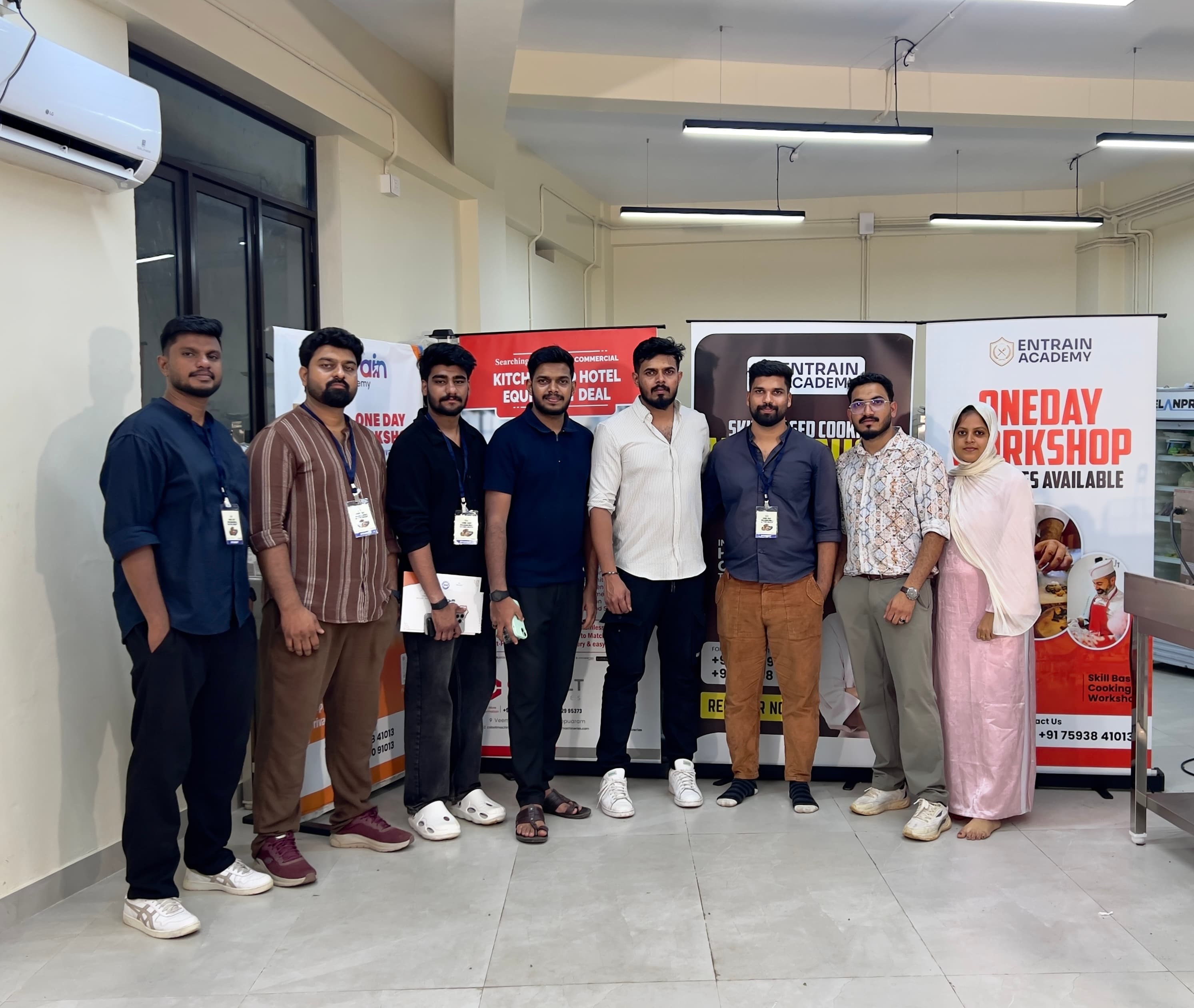 A small workshop group with their instructors
